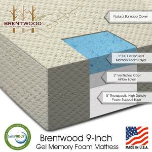 Brentwood 9inch gel memory foam mattress review