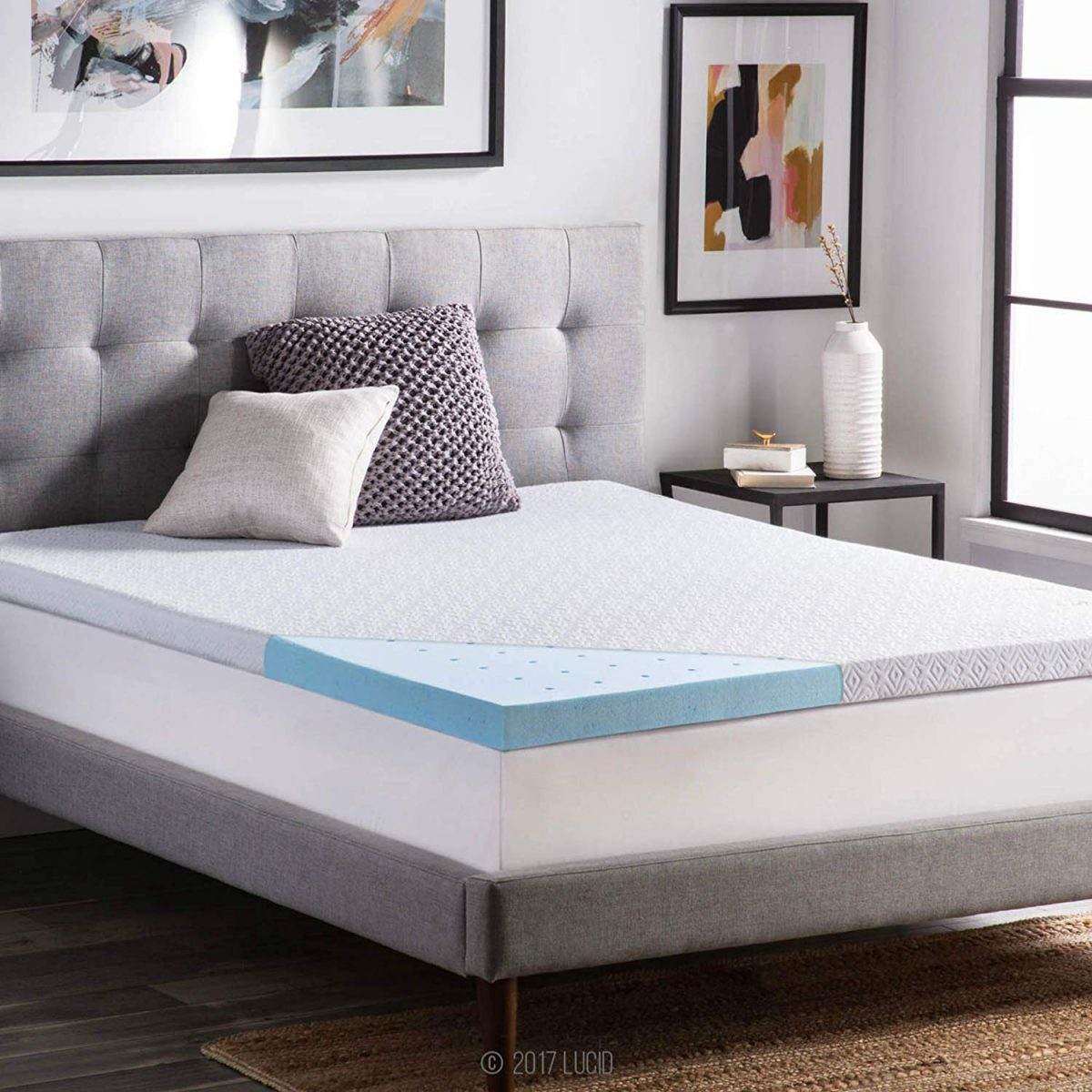 Father's Day Gift Guide: Best for Hot Sleepers- LUCID Gel Infused Ventilated Memory Foam Mattress Topper