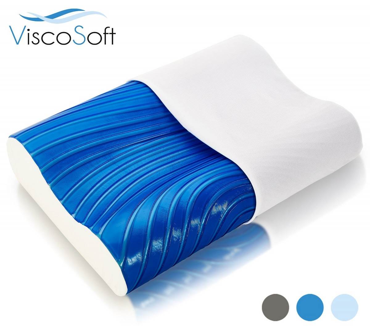 ViscoSoft Arctic Gel Contour Pillow with Coolmax Cover